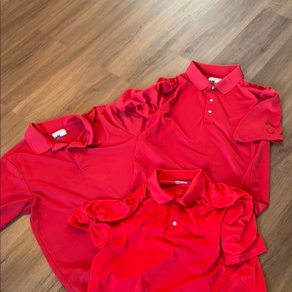 Bundle of three Red Polo Shirt Vibrant dri fit Casual - Picture 1 of 5